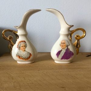 Vintage George & Martha Washington Mini Pitchers.